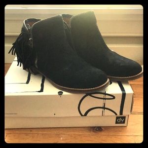Dolce Vita Black fringed booties